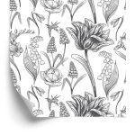 Behang Tulpen Met Veldbloemen