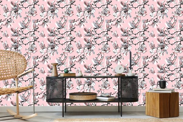 Behang Pastelkleurige Magnolia Bloemen - Afbeelding 5