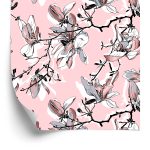 Behang Pastelkleurige Magnolia Bloemen