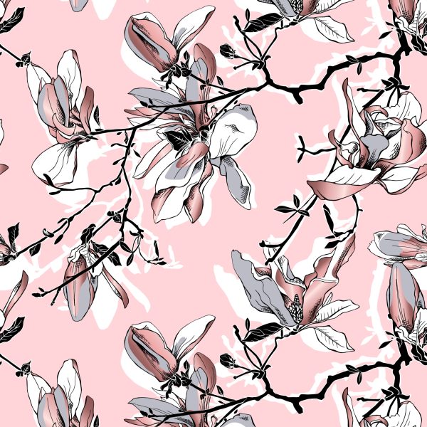 Behang Pastelkleurige Magnolia Bloemen - Afbeelding 2