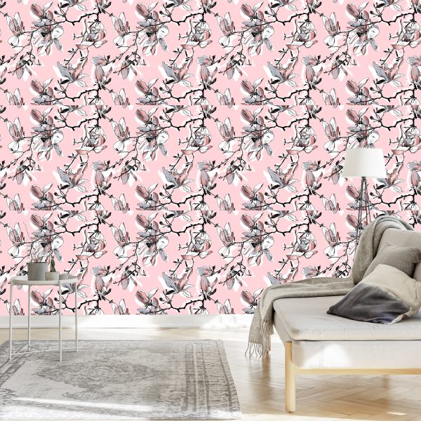 Behang Pastelkleurige Magnolia Bloemen - Afbeelding 3