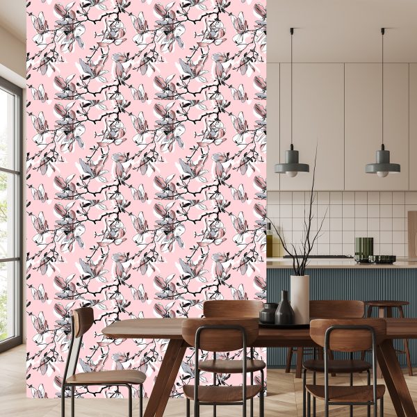 Behang Pastelkleurige Magnolia Bloemen - Afbeelding 4