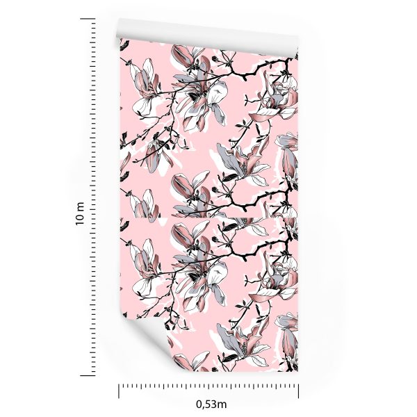 Behang Pastelkleurige Magnolia Bloemen - Afbeelding 8