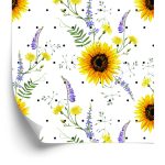 Behang Zonnebloemen Met Veldbloemen