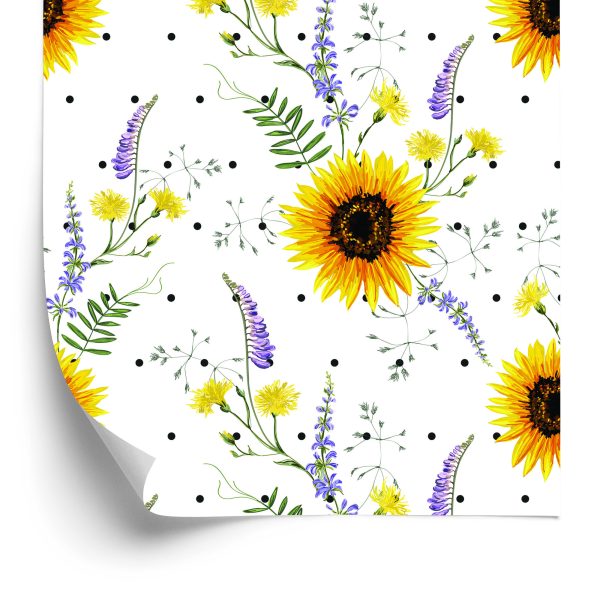 Behang Zonnebloemen Met Veldbloemen