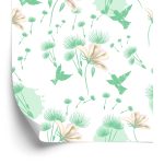 Behang Paardebloem Vogels En Bloemen