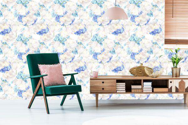 Behang Tulpen Met Hortensia - Afbeelding 6