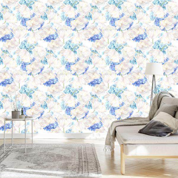 Behang Tulpen Met Hortensia - Afbeelding 3