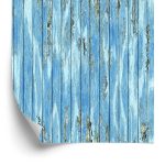 Behang Blauwe Houten Planken In Vintage Stijl