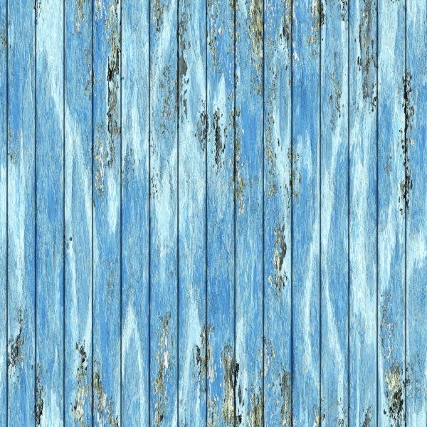 Behang Blauwe Houten Planken In Vintage Stijl - Afbeelding 2