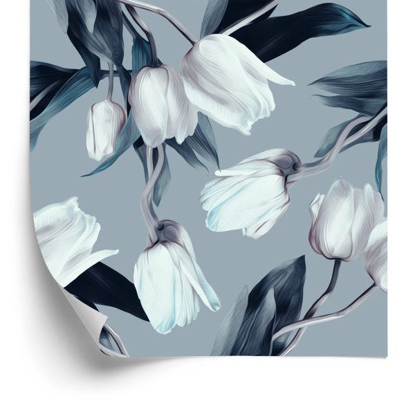 Behang Geschilderde Tulpen