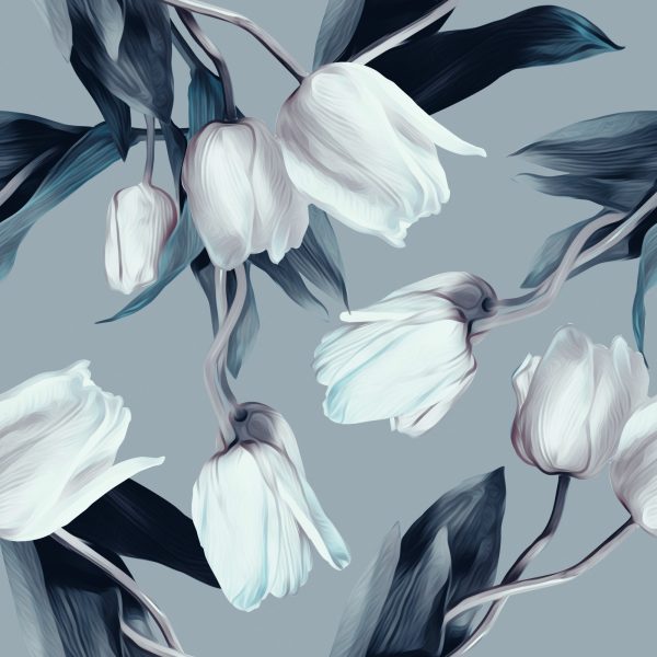 Behang Geschilderde Tulpen - Afbeelding 2