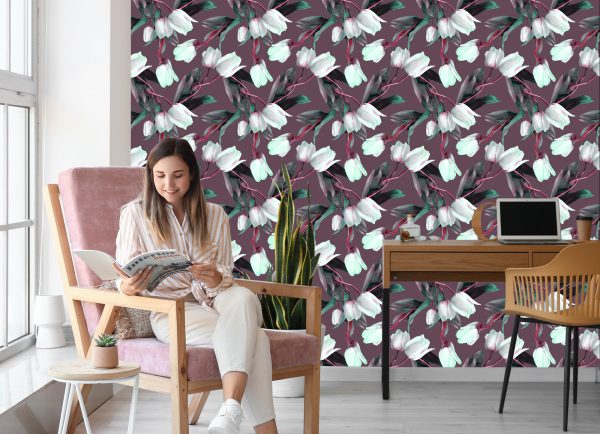 Behang Tulpen Met Rode Stengels - Afbeelding 7