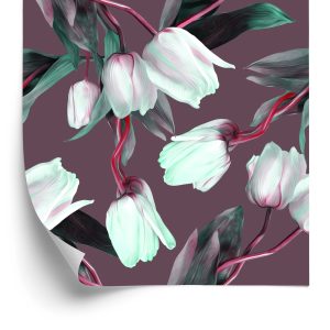 Behang Tulpen Met Rode Stengels