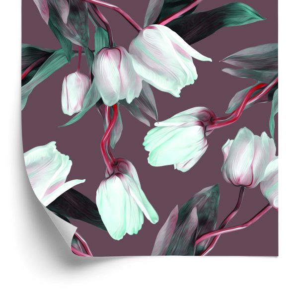 Behang Tulpen Met Rode Stengels