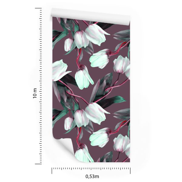 Behang Tulpen Met Rode Stengels - Afbeelding 8