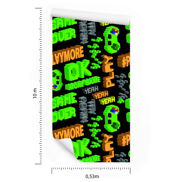 Behang Jeugdig Korrelig Kleurrijk Belettering 3D-Patroon - Afbeelding 8