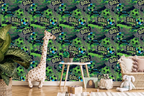 Behang Voetbal En Inscripties - Afbeelding 5