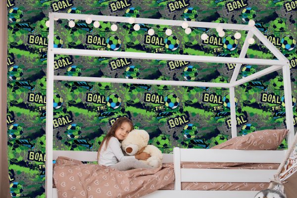 Behang Voetbal En Inscripties - Afbeelding 7