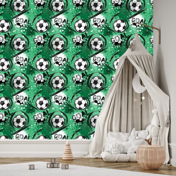 Behang Modieus Voetbalpatroon - Afbeelding 3