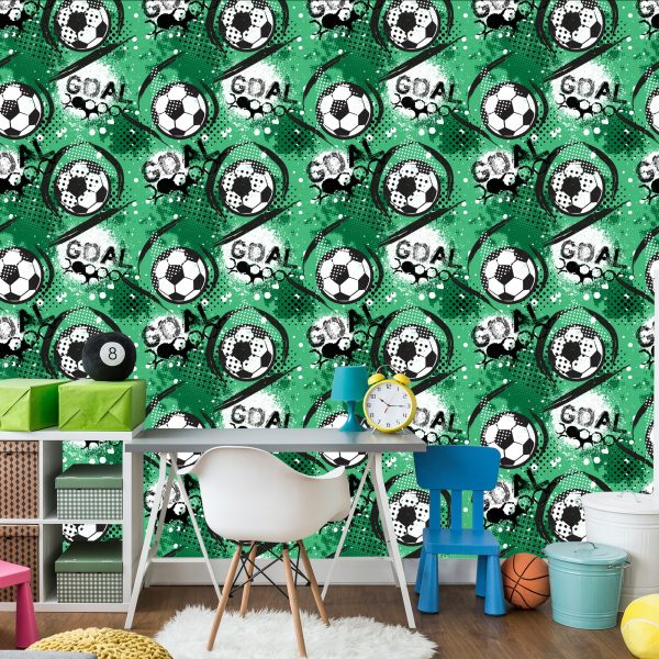 Behang Modieus Voetbalpatroon - Afbeelding 4