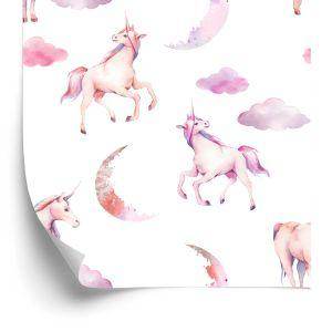 Behang Eenhoorns In De Wolken