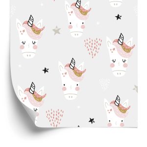 Behang Eenhoorns In Scandinavische Stijl