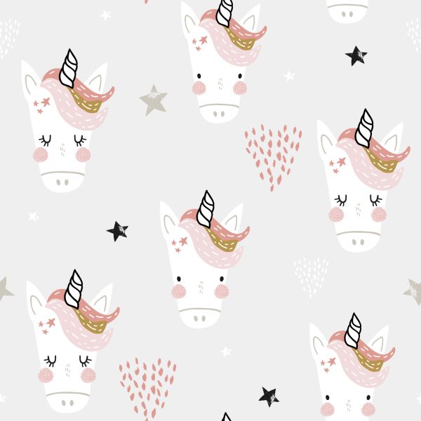 Behang Eenhoorns In Scandinavische Stijl - Afbeelding 2