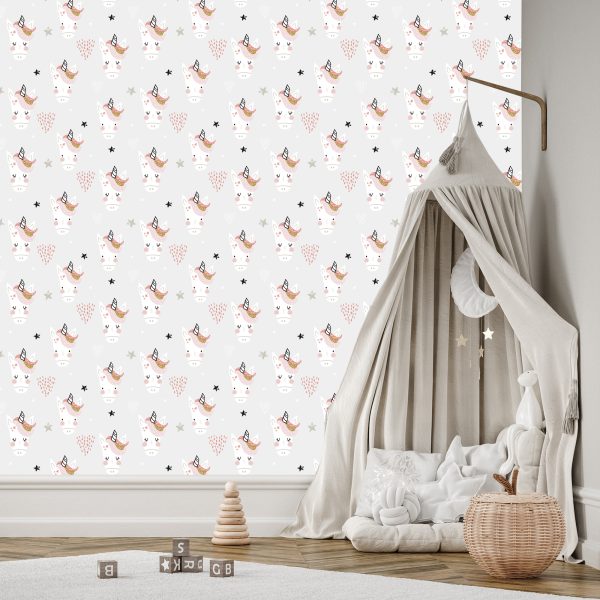 Behang Eenhoorns In Scandinavische Stijl - Afbeelding 3