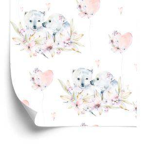 Behang Ijsberen Tussen Bloemen