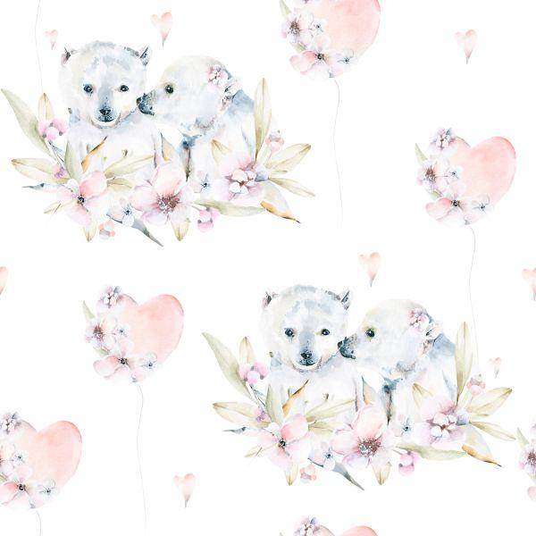 Behang Ijsberen Tussen Bloemen - Afbeelding 2
