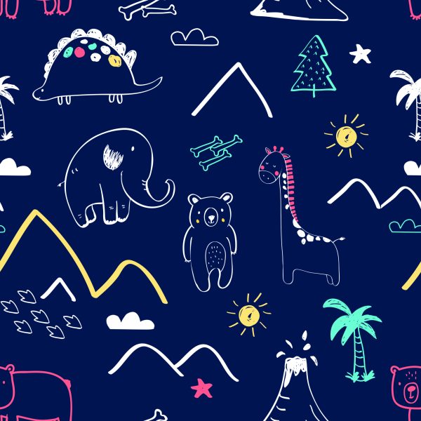Behang Babydieren Tussen Bomen En Wolken - Afbeelding 2