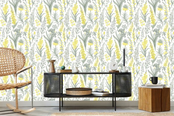 Behang Prachtige Bloemen In Vintage Stijl - Afbeelding 5