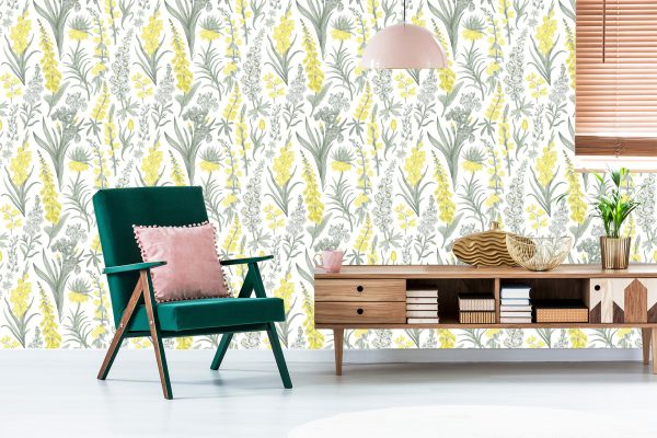 Behang Prachtige Bloemen In Vintage Stijl - Afbeelding 6