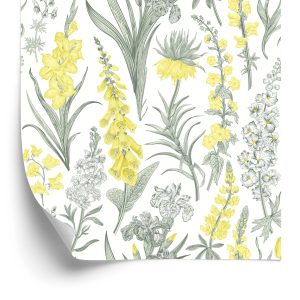 Behang Prachtige Bloemen In Vintage Stijl