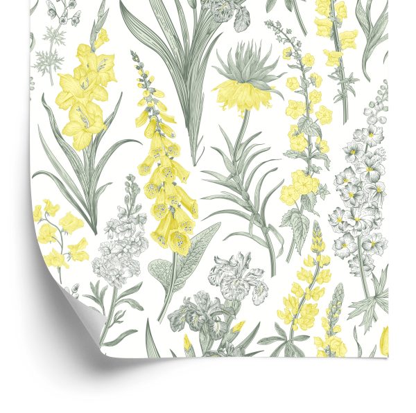 Behang Prachtige Bloemen In Vintage Stijl
