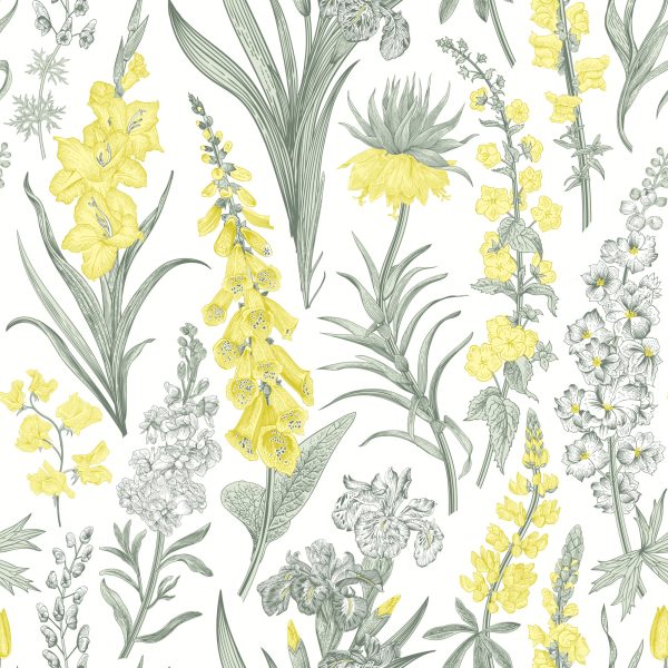 Behang Prachtige Bloemen In Vintage Stijl - Afbeelding 2