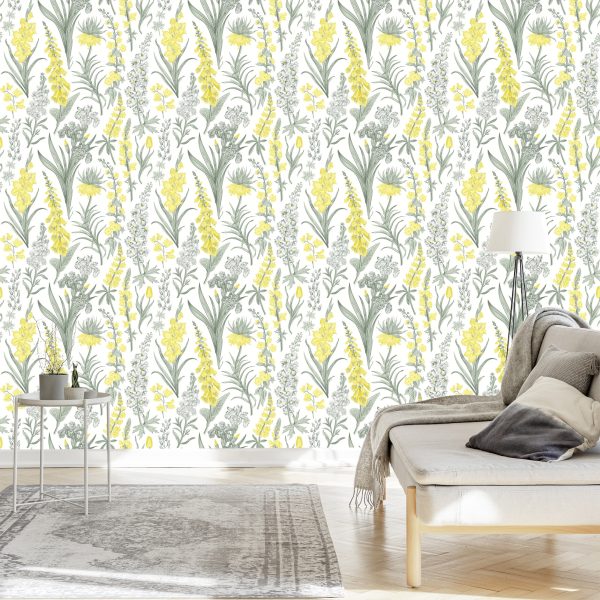Behang Prachtige Bloemen In Vintage Stijl - Afbeelding 3