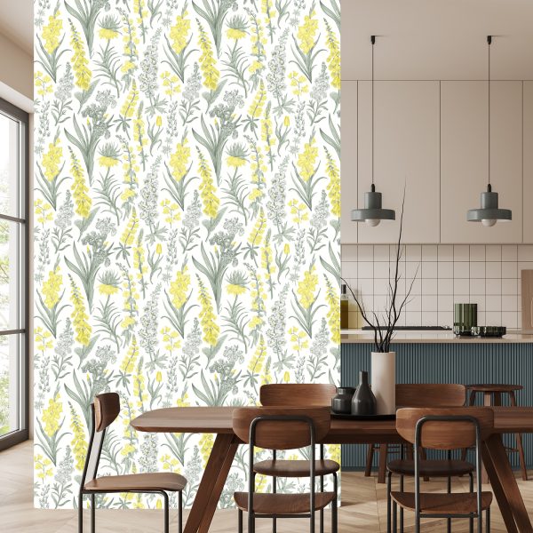 Behang Prachtige Bloemen In Vintage Stijl - Afbeelding 4