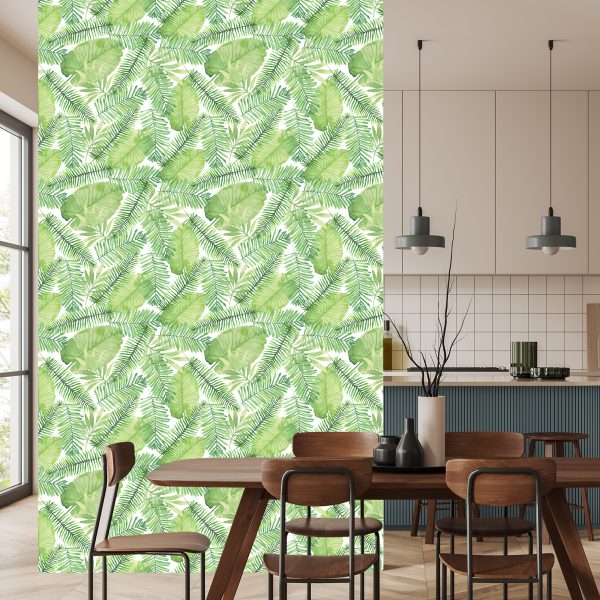 Behang Aquarel Bladeren - Afbeelding 4