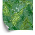Behang Groen Thema Met Bladeren
