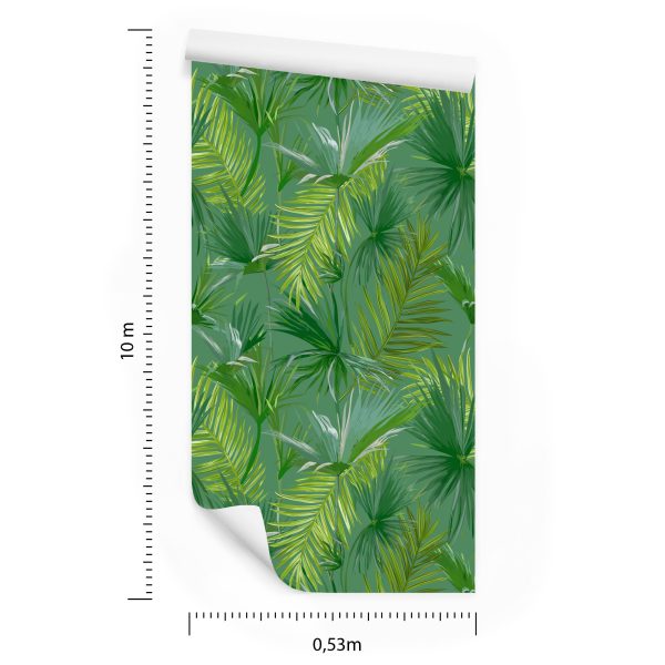 Behang Groen Thema Met Bladeren - Afbeelding 8