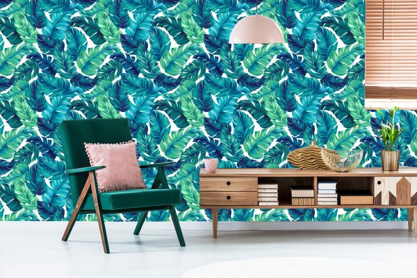 Behang Groenblauwe Bladeren - Afbeelding 6