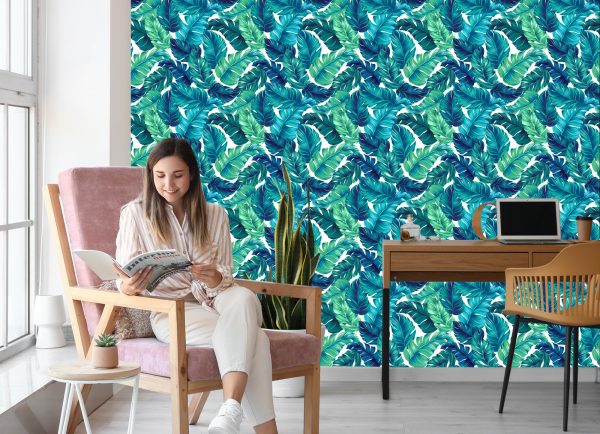 Behang Groenblauwe Bladeren - Afbeelding 7
