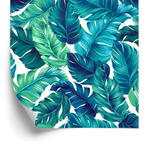 Behang Groenblauwe Bladeren