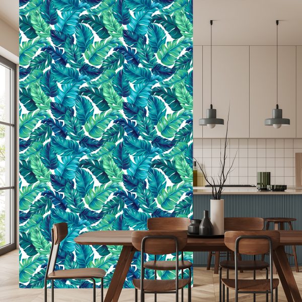 Behang Groenblauwe Bladeren - Afbeelding 4