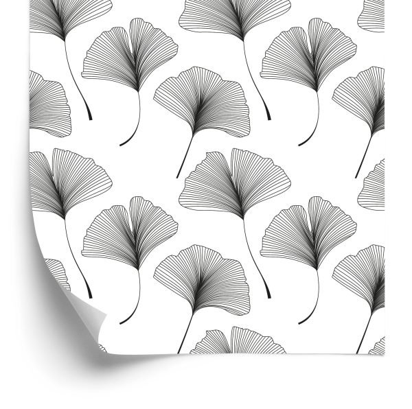 Behang Zwart En Wit Blad