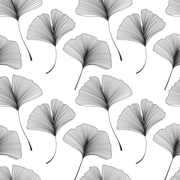 Behang Zwart En Wit Blad - Afbeelding 2