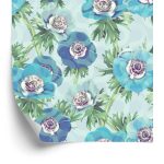 Behang Mooie Blauwe Anemoonbloemen