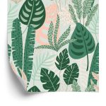 Behang Groene En Roze Bladeren